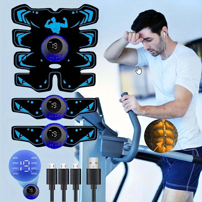 Cinto Estimulador muscular abdominal exercício moldar ferramenta de ajuda pernas e braços massagem