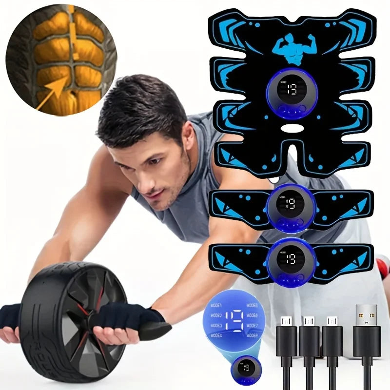 Cinto Estimulador muscular abdominal exercício moldar ferramenta de ajuda pernas e braços massagem